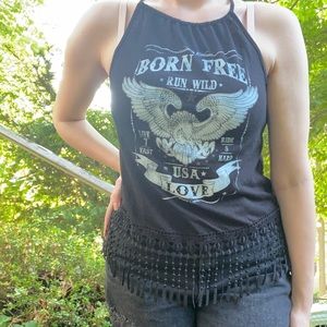Patriotic Eagle Tasseled Top by Made in the USA